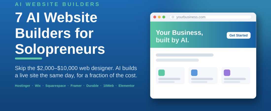 Best AI Website Builders for Solopreneurs in 2026 (Ranked & Reviewed)