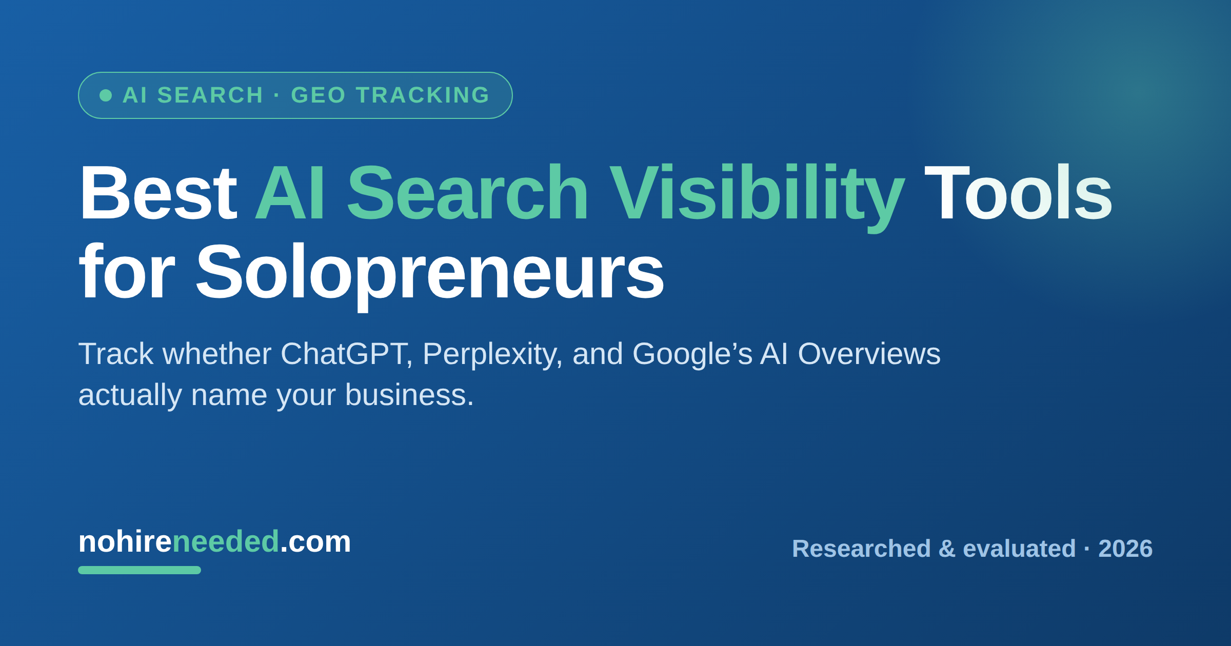 Best AI Search Visibility Tools for Solopreneurs in 2026 (GEO Tracking)
