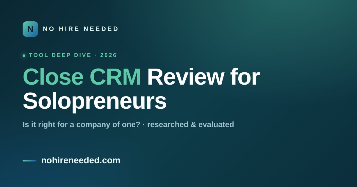 Close CRM review card for solopreneurs