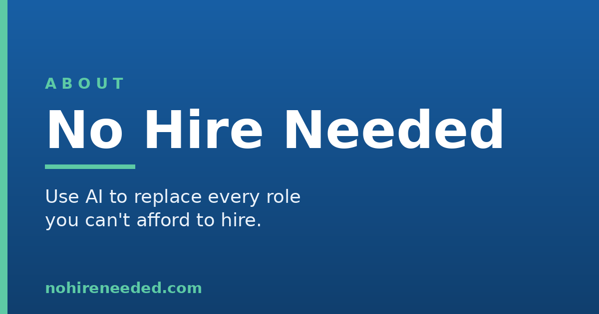 About No Hire Needed - AI tools review site for solopreneurs