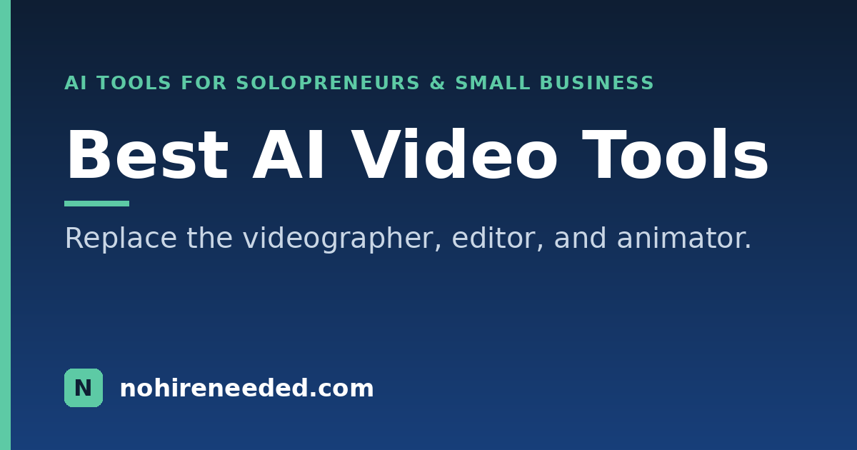 6 Best AI Video Tools for Solopreneurs & Small Business (2026)