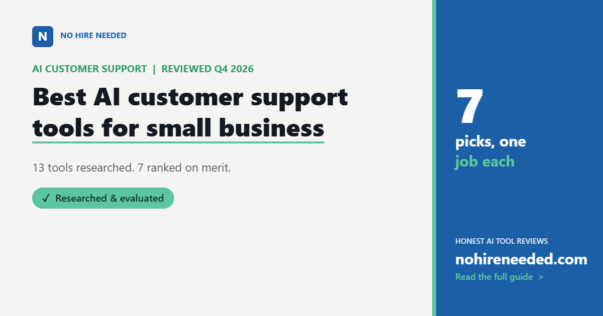 Best AI Customer Support Tools for Small Business (2026): 7 Picks That Replace a Support Hire