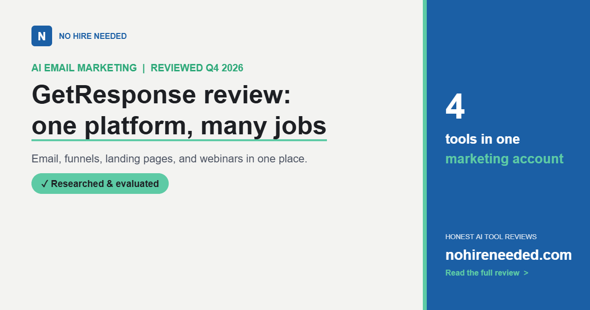 GetResponse Review (2026): Email, Funnels, and Webinars in One