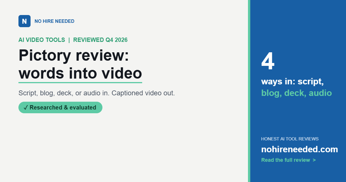 Pictory Review (2026): Turn Blogs, Decks, and Podcasts Into Video