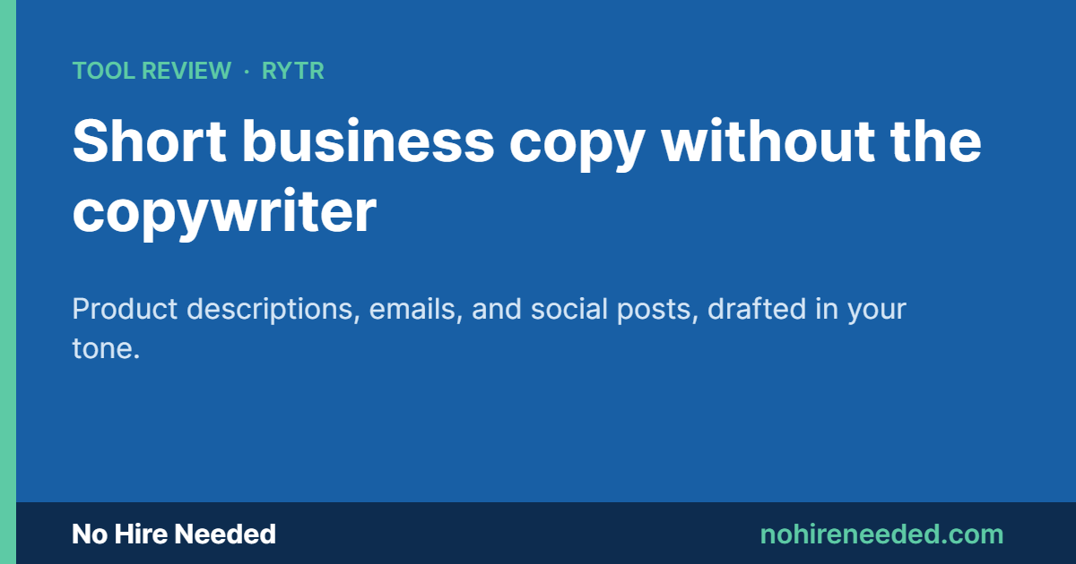 Rytr Review (2026): Low-Cost AI Copywriting for Small Business