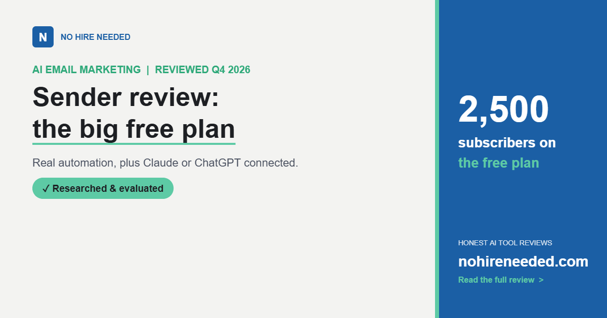 Sender Review (2026): The Big Free Plan With Real Automation